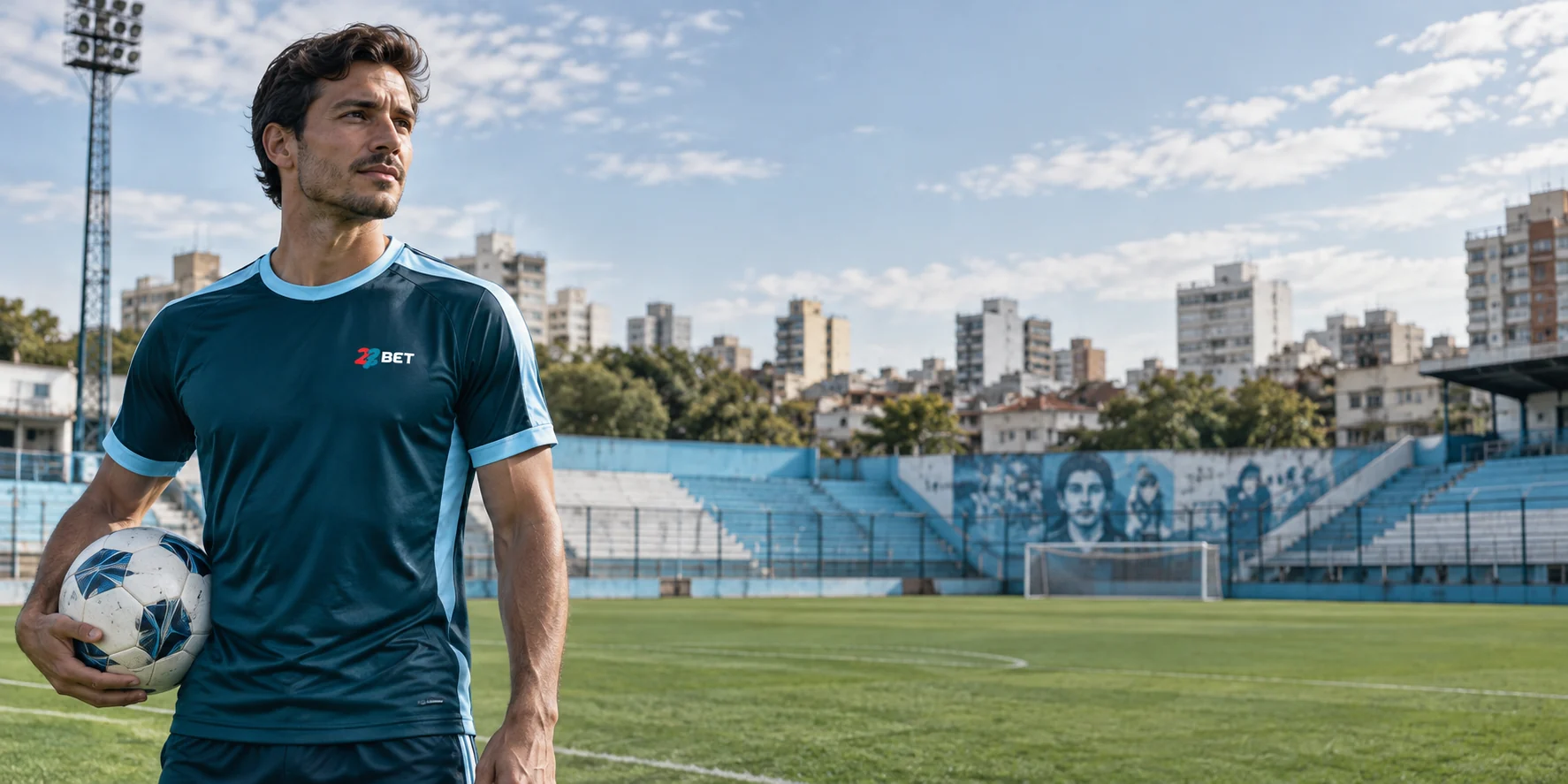 Fútbol: deportista con indumentaria de 22BET